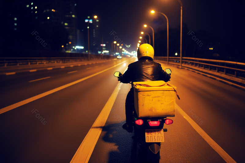 公路上的快递员夜晚工作的外卖员素材元素,高清,摄影图,摄影图片,图片大全,摄影图免费下载